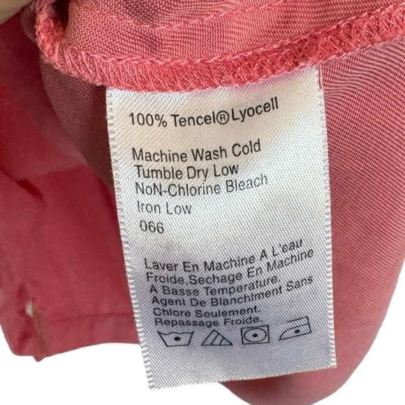 Kavu Pink Zipper Front Collared Sleeveless Top, Tencel Lyocell, Size L - Picture 6 of 7